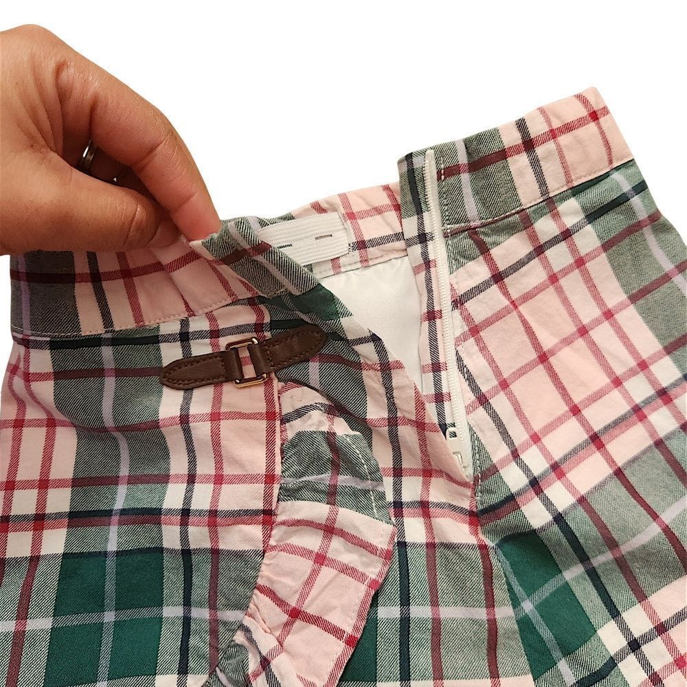 Janie and Jack Girls Kids Plaid Ruffle Hem Skirt - Pink and Green Size 4 T - Picture 6 of 11